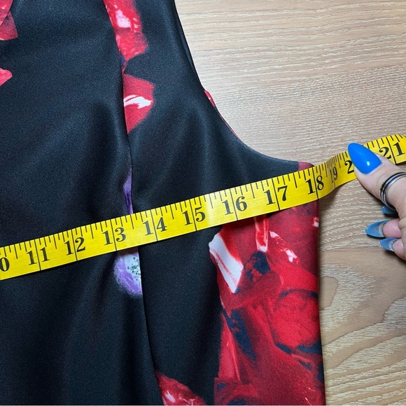Calvin Klein Scuba Knit Black Floral Sheath Dress Career Wedding Guest Stretch - Picture 9 of 11